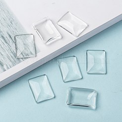 透明な長方形のガラスカボション  透明  25x18x5mm&nbsp;X-GGLA-R025-25x18