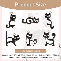 12Pcs 6 Styles Alloy Enamel Pendants&nbsp;ENAM-YW0008-66