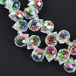 電気メッキガラスビーズセット  ティアドロップ  ショッキングピンク  10~11x8mm  穴：1mm  約93個/連  62cm&nbsp;X-EGLA-D030-17X