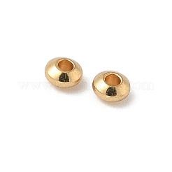 イオンプレーティング（IP）304ステンレススチールスペーサービーズ  ロンデル  18KGP本金メッキ  4x2mm  穴：1.6mm&nbsp;STAS-E460-09G-A01