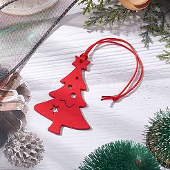 Christmas Wood Christmas Tree Pendant Decorations&nbsp;HJEW-JM02166-01