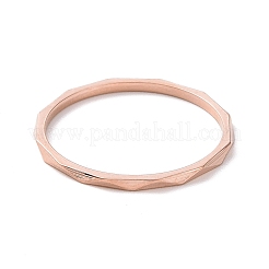 201ステンレススチール製菱形指輪（女性用）  ローズゴールド  内径：17mm&nbsp;RJEW-I089-52RG