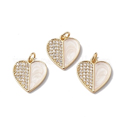 Brass Micro Pave Cubic Zirconia Pendants&nbsp;KK-E003-01G