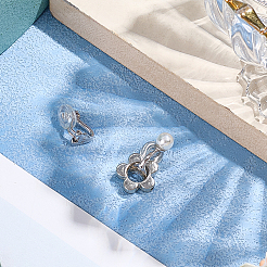 1 Pair 925 Sterling Silver Clip-on Earring Findings&nbsp;STER-BBC0008-46