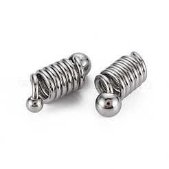 変色しない201ステンレススチールヨーロピアンビーズ  大穴ビーズ  コラム  ステンレス鋼色  21x9x8mm  穴：5mm&nbsp;STAS-N096-001