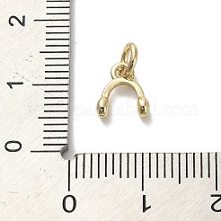 金色の真鍮のチャーム  ジャンプリング付き  ヘッドセット  8x7x3mm&nbsp;KK-H493-01G-13