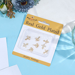 8Pcs 4 Styles Brass Cubic Zirconia Links&nbsp;ZIRC-BBC0003-25