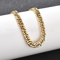 304 Stainless Steel Cuban Link Bracelets for Men Women&nbsp;BJEW-Q038-05G