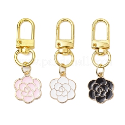 3Pcs 3 Colors Flower Alloy Enamel Pendant Decorations&nbsp;HJEW-JM02691