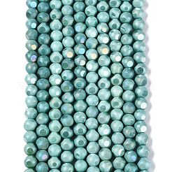 Ombre Effect Dyed Electroplate Opaque Glass Beads Strands&nbsp;EGLA-Q130-01A-08