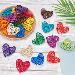 12 Colors Heart Rattan Balls&nbsp;AJEW-GF0002-38