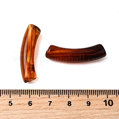 透明なアクリルビーズ  琥珀のビーズを模倣する  チューブ  サドルブラウン  31.5x7.5x9.5mm  穴：1.8mm  約340個/500g&nbsp;MACR-K359-44C