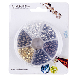 Multicolor Iron Round Spacer Beads with Box for Jewelry Making 7~8x3.6~4x3mm&nbsp;IFIN-PH0001-07-NF