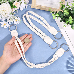 編み込みPUレザーハンドル2個  女性用バッグ手作りdiyアクセサリー  トウモロコシの穂の黄色  45cm&nbsp;PURS-CL0001-18A