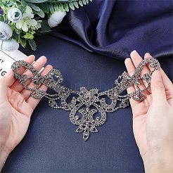 ホットラインストーン  パッチに真鍮  結婚式のテーマのドレスシューズの衣服の装飾のため  花  クリスタル  200x143x4.5mm&nbsp;DIY-WH0257-48