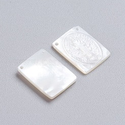 Natural White Shell Mother of Pearl Shell Pendants&nbsp;SSHEL-I024-07