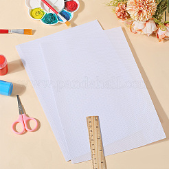 プラスチックメッシュキャンバスシート  刺繍用  アクリル毛糸クラフト  ニットとかぎ針編みのプロジェクト  ホワイト  300x200~210x0.1mm  30個/セット&nbsp;AJEW-CP0008-79A