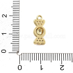 Brass Micro Pave Cubic Zirconia Pendants&nbsp;KK-L228-24G-02