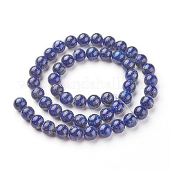 天然石ラピスラズリビーズ連売り  ラウンド  10mm  穴：1mm  約36~38個/連  15インチ&nbsp;G-G953-02-10mm