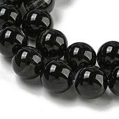 Natural Black Agate Beads Strands&nbsp;G-G391-10mm-01