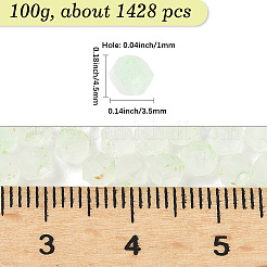 100g Frosted Glass Beads&nbsp;FGLA-PA0001-01D