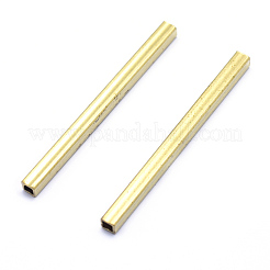 真鍮製チューブビーズ  鉛フリー＆カドミウムフリー＆ニッケルフリー  チューブ  生（メッキなし）  50x3x3mm  穴：2x2mm&nbsp;KK-A143-29C-RS