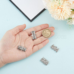 4個4スタイル真鍮製ボックスクラスプ  丸カン付き  マルチ連  マルチホール  プラチナ  23.5x13x3.5mm  穴：2mm  1個/スタイル&nbsp;KK-DR0001-13