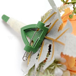 シルクブローチ  プラスチック製の模造花付き  結婚式のための  パーティーの装飾  花  カラフル  145x115x49mm  ピン：0.7mm&nbsp;AJEW-WH0240-15
