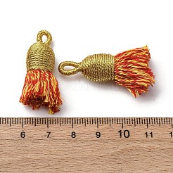 綿のタッセルのペンダント  ポリエステルと  ミックスカラー  32~37x11~12mm  穴：2x4.5mm&nbsp;FIND-D302-02