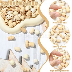 700 Pcs 7 Styles Unfinished Wood Beads&nbsp;WOOD-CJ0002-65