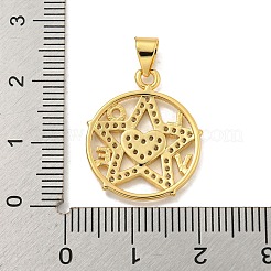 Rack Plating Brass Micro Pave Cubic Zirconia Pendants&nbsp;KK-B091-50A-G