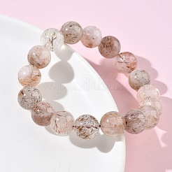 天然ルチルクォーツラウンドビーズストレッチブレスレット（女性用）  ビーズ：9.8~10.8mm  内径：1.89~2.01インチ（4.8~5.1cm）&nbsp;BJEW-Z158-03D-02