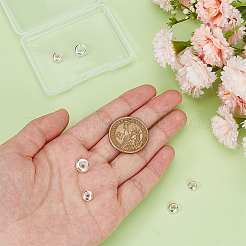 8個、4つのスタイル、925つのスターリングシルバースペーサービーズ  シリカゲルで  フラットラウンド  銀  6.4~8.8mm  穴：3~4.1mm  2個/スタイル&nbsp;STER-BC0002-46