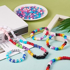 1200個2スタイル4色不透明アクリルヨーロピアン＆透明アクリルヨーロピアンビーズ  ミックスカラー  9x6mm  穴：4mm  200個/カラー&nbsp;OACR-SZ0001-29
