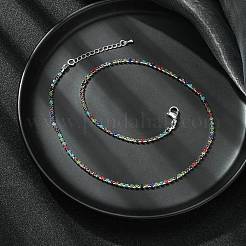 Colorful Rhinestone Tennis Necklace&nbsp;NJEW-JN04451