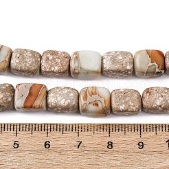 天然アクアテラジャスパービーズ連売り  印象ジャスパー  直方体の  9.5~10.5x7.5~8x7.5~8mm  穴：1mm  約36~38個/連  14.57~15.16インチ（37~38.5cm）&nbsp;G-B155-D15