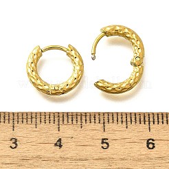 女性用304ステンレスフープピアス  イオンプレーティング（ip）  リング  14KGP本金メッキ  13x2.5mm&nbsp;EJEW-M068-12C-G