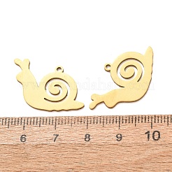 ステンレスペンダント201個  カタツムリのチャーム  レーザー切断  切り取る  ゴールドカラー  15x25x1mm  穴：1.2mm&nbsp;SA-CBA49C1-06G