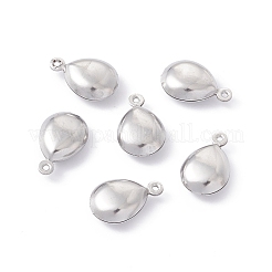 変色しない304ステンレススチールペンダント  ティアドロップ  ステンレス鋼色  15x9.5x5mm  穴：1mm&nbsp;STAS-C057-08P
