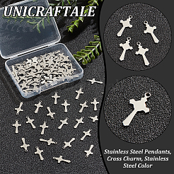 201ステンレススチールペンダント100個  クロスチャーム  ステンレス鋼色  16x8x1mm  穴：1mm&nbsp;FIND-UN0016-23