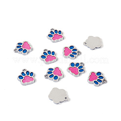 合金エナメルチャーム  ツートン  犬の足跡  プラチナ  スミレ  17.7x16.6x2mm  穴：2mm&nbsp;ENAM-TAC0001-06C