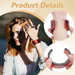 4Pcs 4 Styles Two-tone Acrylic Cuff Bangles for Women&nbsp;BJEW-UN0002-02