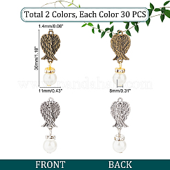 60Pcs 2 Colors Tibetan Style Alloy Pendant&nbsp;AJEW-PH0003-86