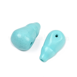 Dyed Synthetic Turquoise 3 Hole Guru Beads&nbsp;G-C198-01A-03