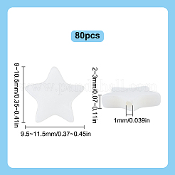 天然養殖淡水パールビーズ連売り80本  染め  スター  ホワイト  9~10.5x9.5~11.5x2~3mm  穴：1mm&nbsp;SHEL-HY0001-14