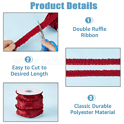 10 Yards Polyester Pleated Edged Ribbon for Clothing Decoration&nbsp;DIY-FI0001-13E