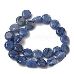 天然石ブルーアベンチュリンビーズ連売り  フラットラウンド  染め＆加熱  15~15.5x6mm  穴：0.8~1mm  約26個/連  15.55~15.71インチ（39.5~39.9cm）&nbsp;G-L648-B24-15mm-02