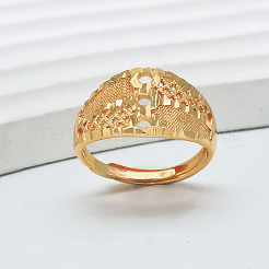 調節可能なヴィンテージ真鍮製オープンカフリング（女性用）  18KGP本金メッキ  16mm〜20mm&nbsp;TS0392-1