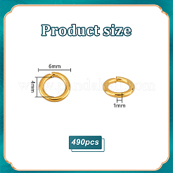 Brass Open Jump Rings&nbsp;KK-PH0006-6mm-G