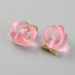 透明プラスチックビーズ  片穴  桃  ピンク  18x17x12.5mm  穴：1mm&nbsp;KY-WH0036-59